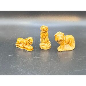 Set of 3 Ceramic Lion Tiger Wade Whimsies Figurines Small Animal Trinket England